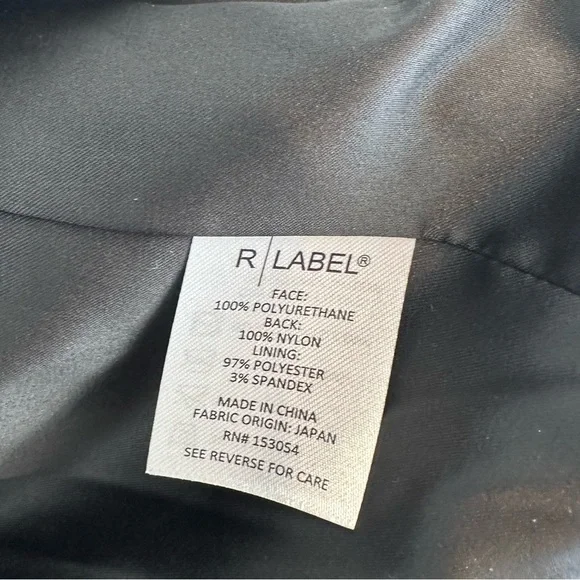 R Label Leather Vegan Double Breasted Trench Coat - Picture 9 of 11